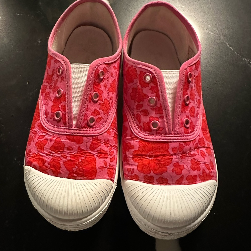 Jacadi Pink and Red Slip-On Sneakers